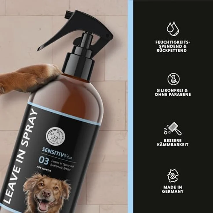 Annimally Sensitiv Plus Leave-In Spray, natürliche Kämmhilfe & Glanzspray für sensible Hunde & Welpen, pH-neutral, ohne Silikone und Parabene, 500 ml – Bild 5