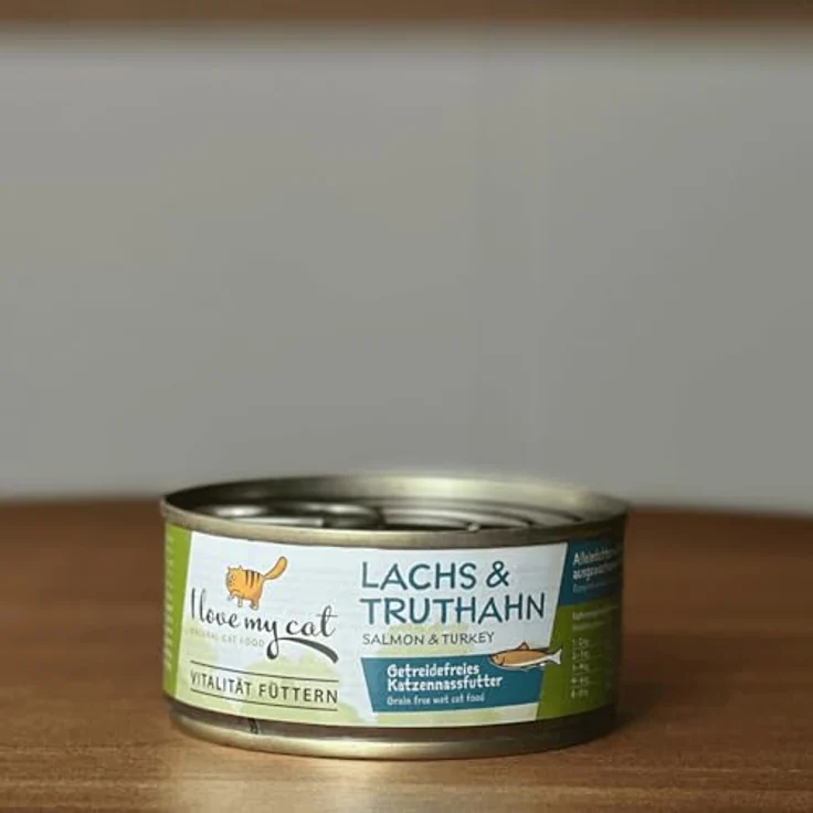 I love my cat NATURAL CAT FOOD Katzenfutter Nass mit Lachs und Truthahn, getreidefrei, 6x100g – Bild 4