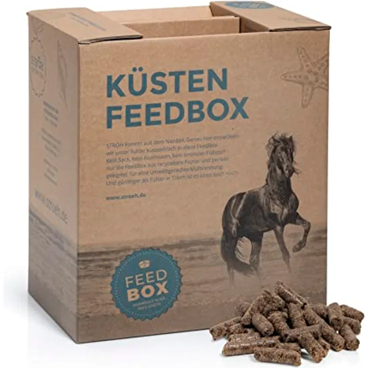 STRÖH Leinsamen Pellets Pferd (9kg) • Getreidefreies Futter für gesunde Verdauung und glänzendes Fell • Omega-Fettsäuren • 100% Leinkuchen • Ohne Zusätze