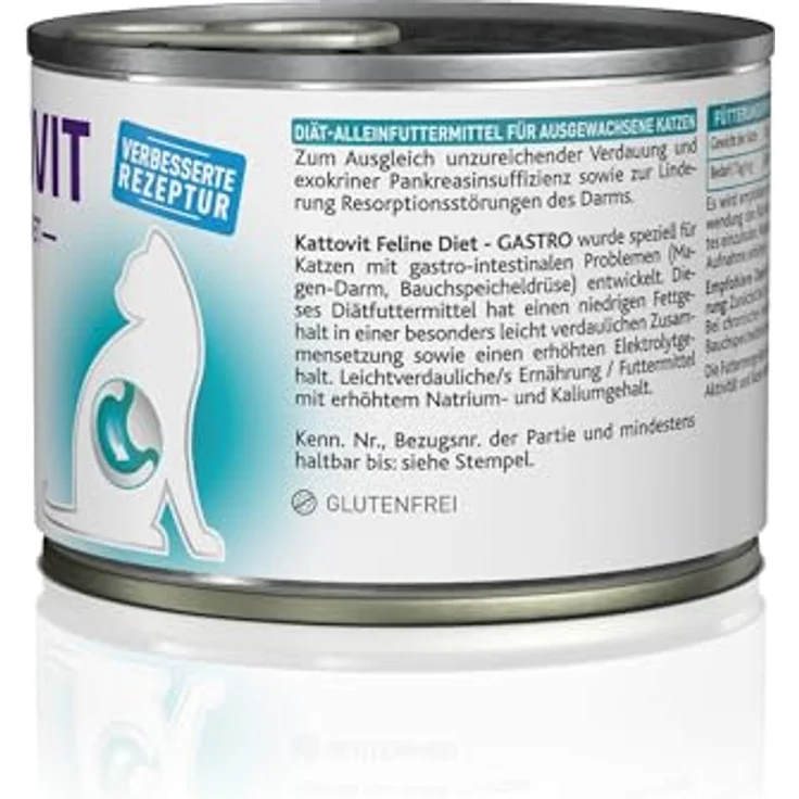 Kattovit Gastro 185 g - Diät-Nassfutter für Katzen mit Verdauungsstörungen, Ente, Sparpaket 24 x 185 g – Bild 5
