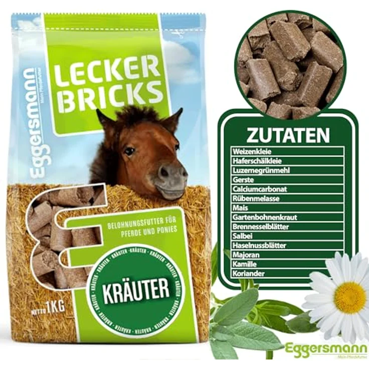 Eggersmann Mein Pferdefutter Lecker Bricks, 1kg Pferde-Leckerlis mit natürlichem Kräuter-Geschmack, ideal als Belohnung für Pferde & Ponys, hochwertige Zutaten – Bild 4
