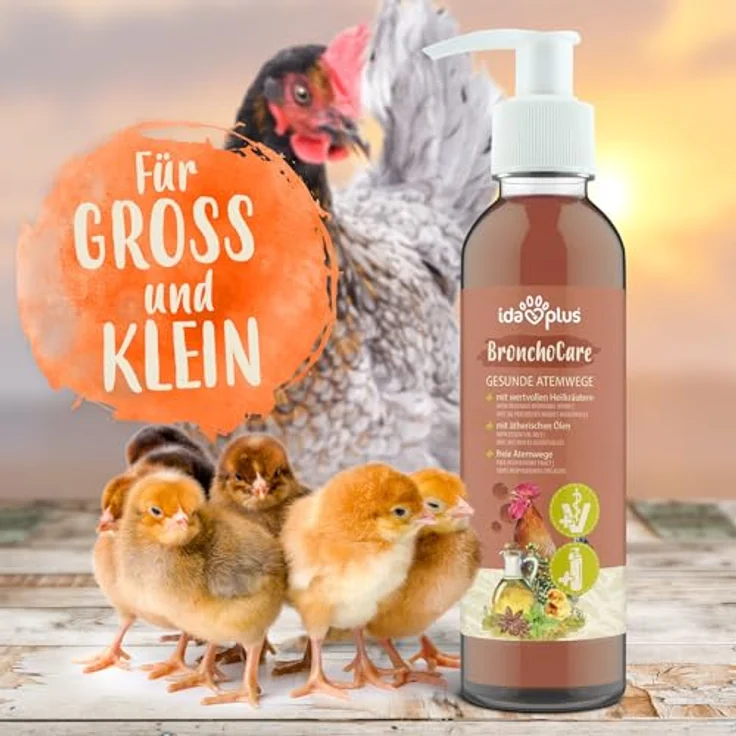 Ida Plus BronchoCare 200 ml für Hühner & Küken, Unterstützung der Atemwege mit ätherischen Ölen gegen Hühnerschnupfen – Bild 5