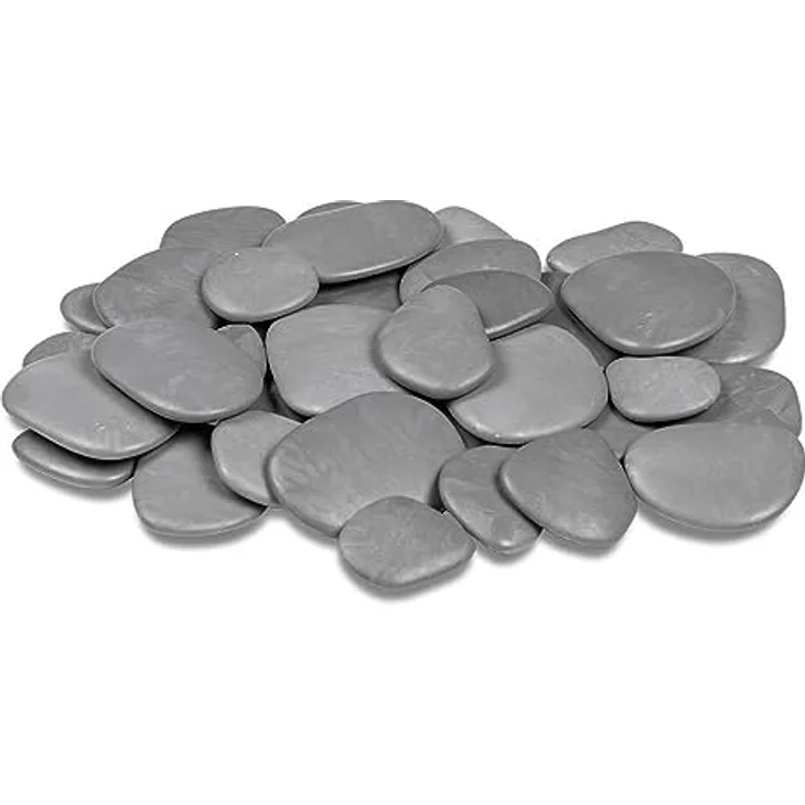 Kalapanta Dekosteine, aus recyceltem Kunststoff für Vasen, Aquarien und Garten, grau, Ø 5-8 cm, ca. 45 Stück, hergestellt in Italien – Bild 1