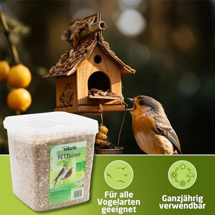 Eggersmann volaris Vogelfutter Wildvögel ganzjährig 3 kg, fettreiches Streufutter für alle Vogelarten, made in Germany – Bild 2