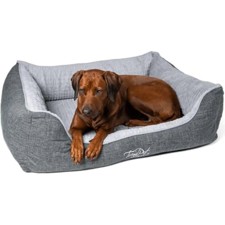 TrendPet VitaBed, Orthopädisches Hundebett mit 5cm Memofoam, abnehmbarer waschbarer Bezug, 120x100cm – Bild 1