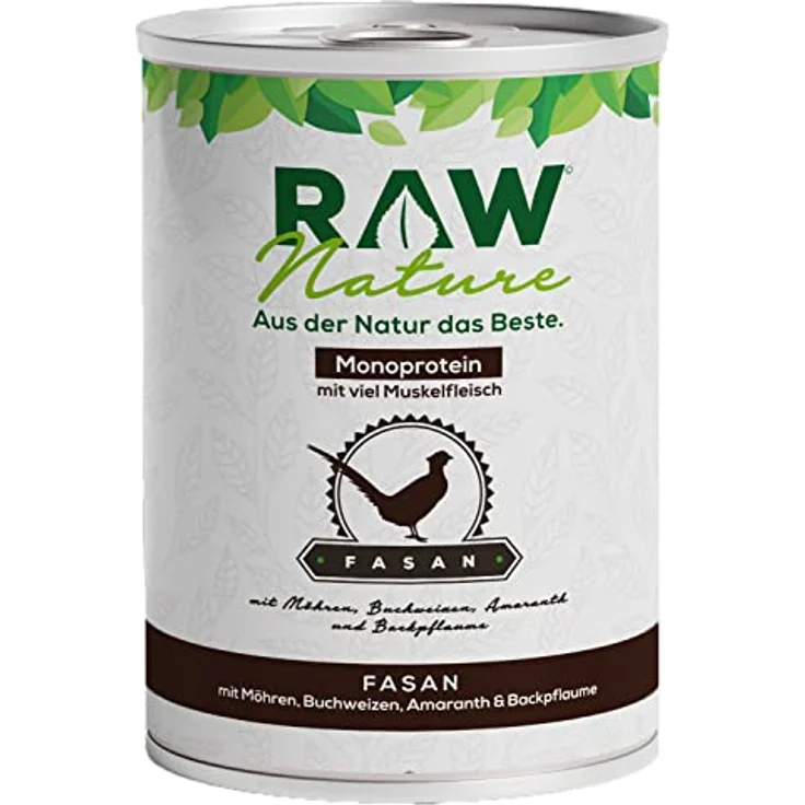 RAW Nature Fasan Pur 400g, Nassfutter für Hunde mit 84% Fasanenfleisch, getreidefrei, Monoprotein, für sensible Magen und Allergiker – Bild 1