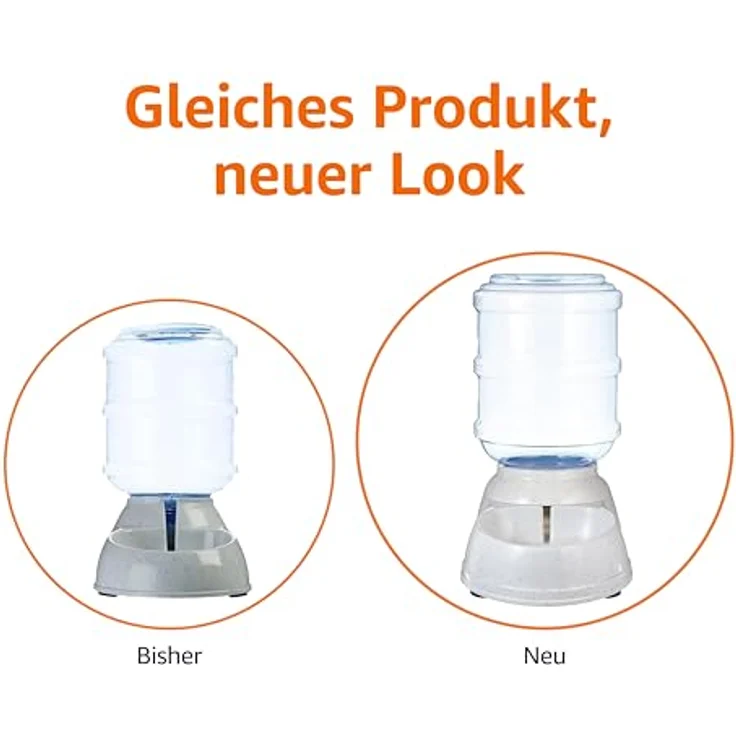 Amazon Basics Futter- und Wasserspender für Haustiere, 3,8 Liter, Größe S, transparent, für Hunde und Katzen, rutschfeste Gummifüße – Bild 3
