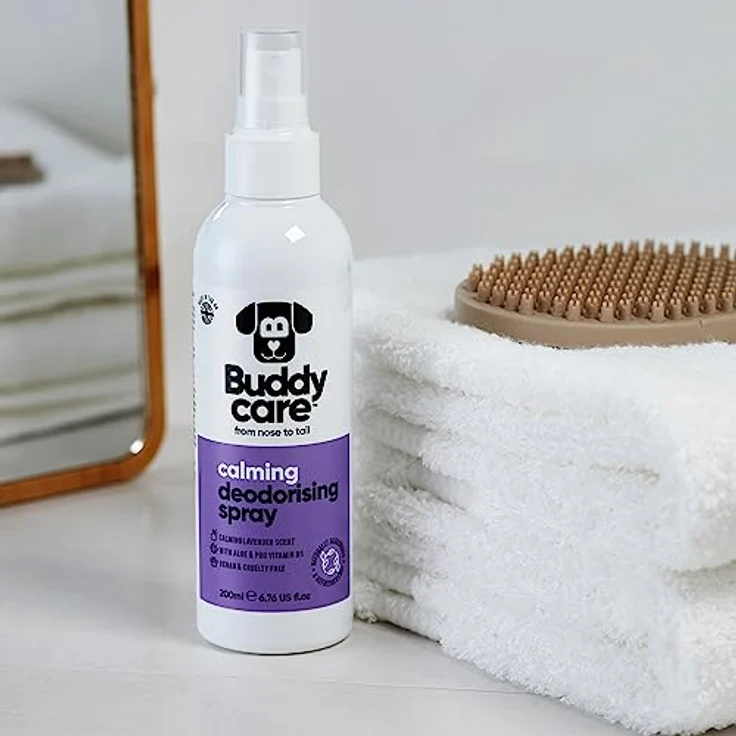 Buddycare Hunde-Desodorierungsspray Lavendel, beruhigend mit Aloe Vera und Pro-Vitamin B5, 200 ml – Bild 5
