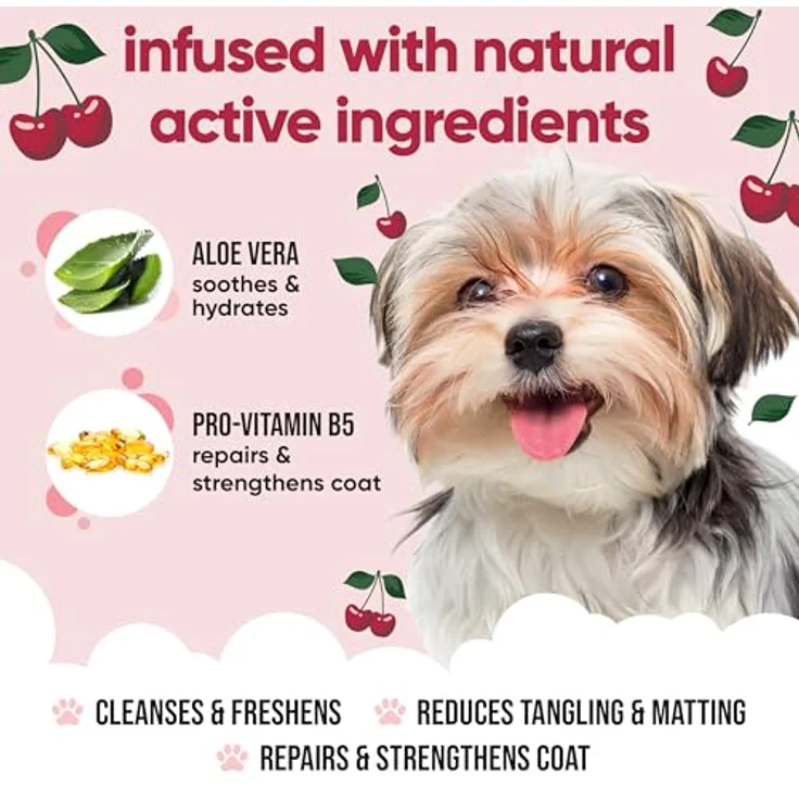 Buddycare Schwarzkirsch-Hundeshampoo, Tiefenreinigendes Shampoo für Hunde mit Aloe Vera und Pro-Vitamin B5, Fruchtiger Duft, 5L – Bild 3