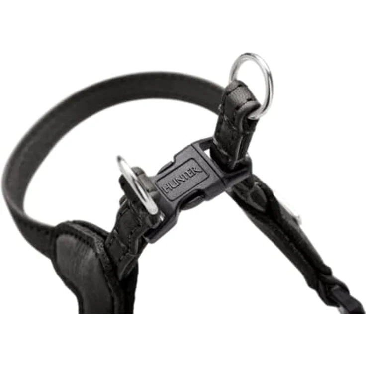 Hunter Hundegeschirr SOHO MINI, Schwarz, weiches Rindsleder, leicht, fellschonend, für kleine Hunde & Welpen, Made in Germany, Größe XS – Bild 4