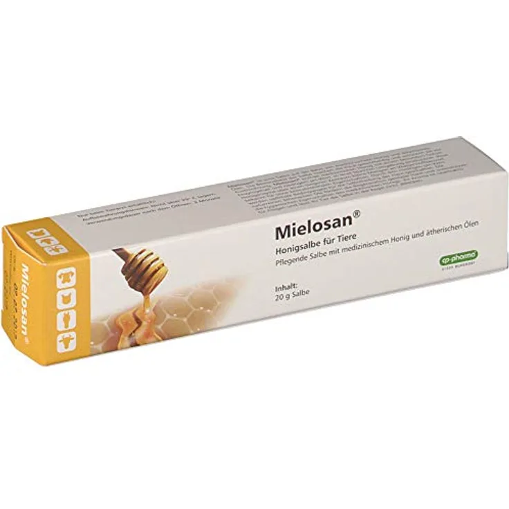 cp pharma Mielosan Honigsalbe, 20 g, pflegende Salbe für Tiere mit medizinischem Honig und ätherischen Ölen