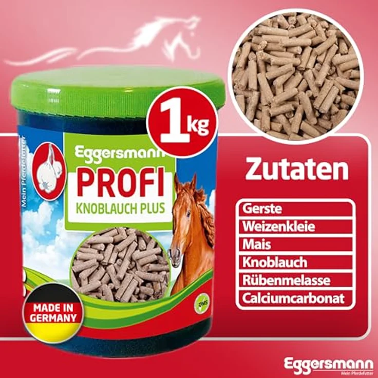 Eggersmann Mein Pferdefutter Profi Knoblauch Plus 1 kg – Ergänzungsfuttermittel gegen Fliegen, Bremsen & Stechmücken – Unterstützt Stoffwechsel & Immunabwehr – Bild 5