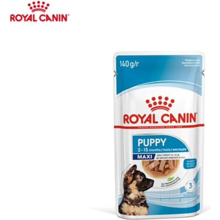 Royal Canin MAXI PUPPY, Nassfutter für große Hunde, Alleinfuttermittel, 10x140g, für Welpen bis 15 Monate – Bild 5