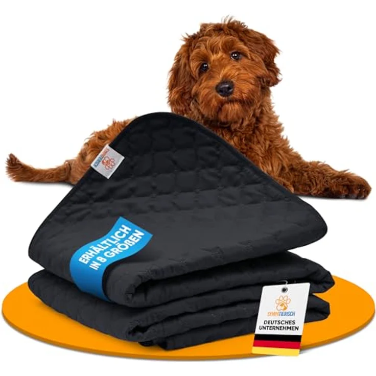 SympaTierisch wasserdichte Hundedecke, robuste Hundematte für Sofa & Bett, rutschfest, waschbar, 205 x 130 cm, schwarz – Bild 1