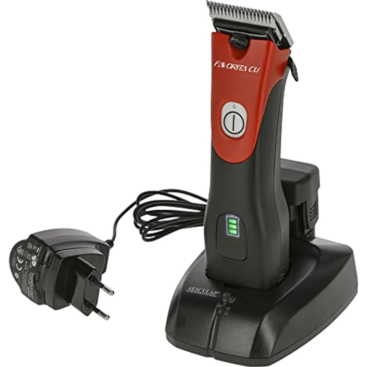 Aesculap Favorita CLi, Schermaschine mit 2 Akkus, Signalrot, bürstenloser Motor, 3.300 Hübe, Modell 2022, GT236-SR – Bild 1