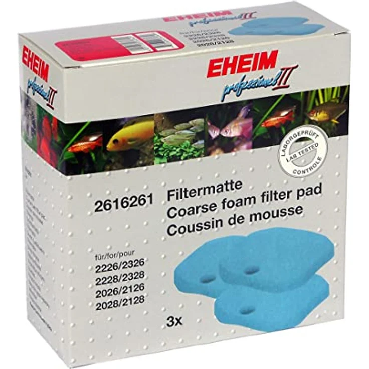 Eheim Filtermåtte T/2226/28, Aquarium Filtermaterial in Blau, 3 Stück für optimale Wasserqualität – Bild 1