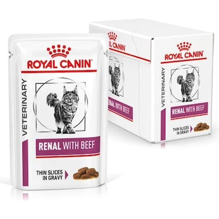 Royal Canin Veterinary RENAL, Katzenfutter mit Rind, 12x85g, zur Unterstützung der Nierenfunktion – Bild 2
