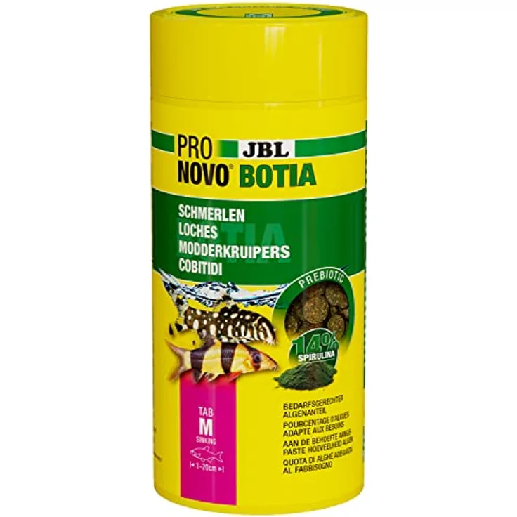 JBL PRONOVO BOTIA TAB, Hauptfutter für Schmerlen 8-20 cm, naturnahe Futtertabletten, 1 l