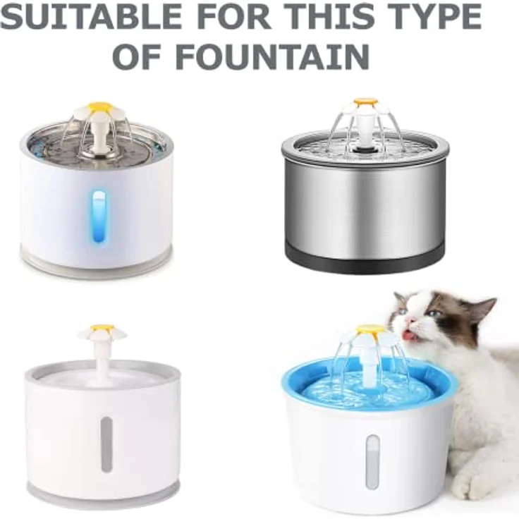 Dhohoo Katzenbrunnen Filter [4 Stück], Dual-Action Ersatzfilter für Trinkbrunnen, kompatibel mit 2-2,5 L Wasserspendern, Rund, zur Verbesserung der Wasserqualität – Bild 5