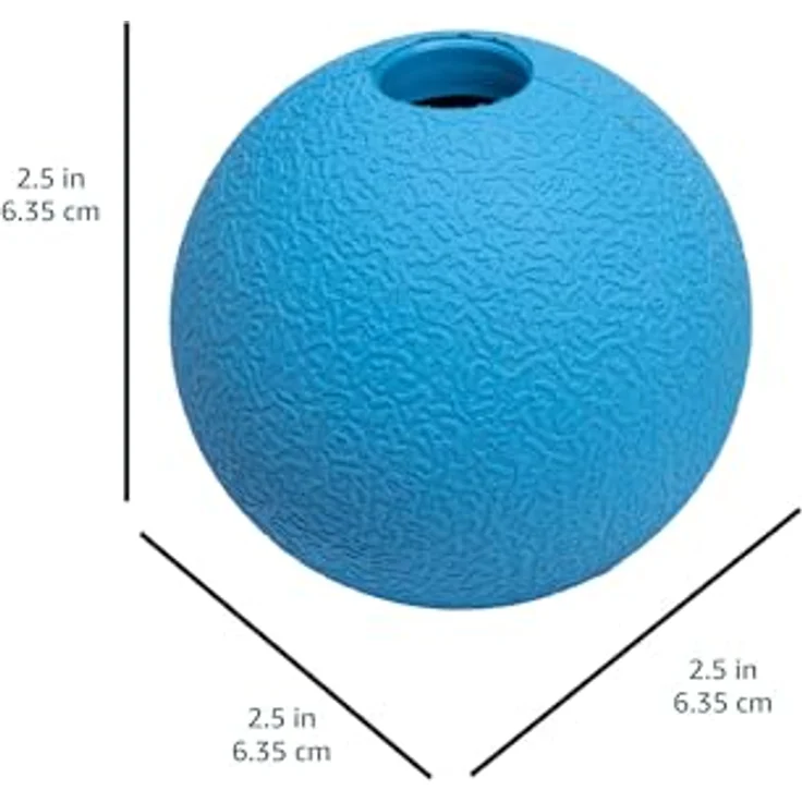 Amazon Basics Supreme Gummibälle für Hunde, 6.35 cm, strapazierfähiger Naturkautschuk, 3 Stück, Blau/Orange – Bild 5