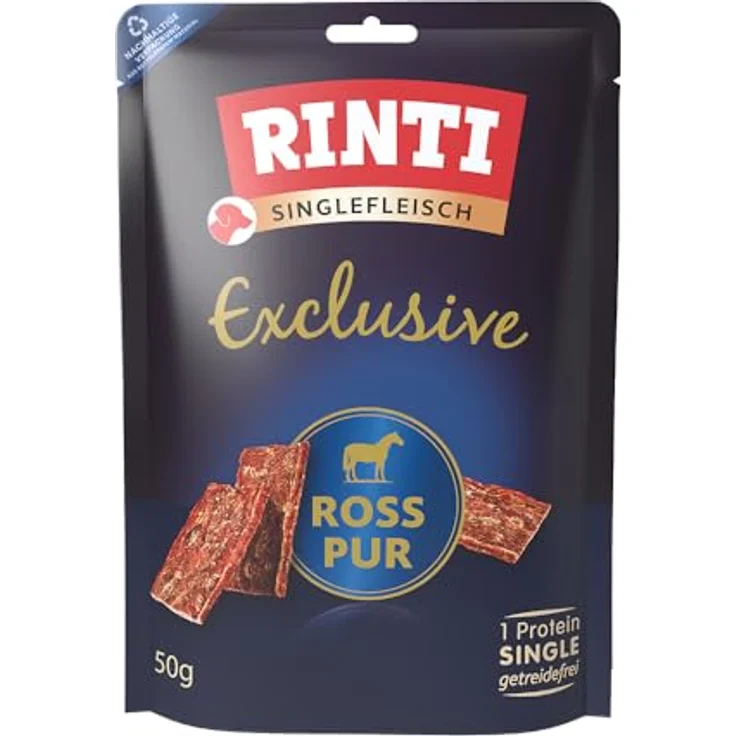 Rinti Exclusive Ross pur Snack, Monoprotein Hundesnack für Allergiker, 50 g – Bild 3