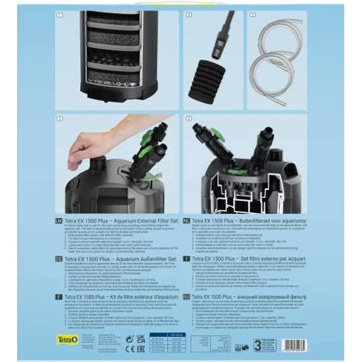 Tetra Aquarium Außenfilter EX 1500 Plus, leistungsstarker Filter für Aquarien bis 600 L, energieeffizient und leise, kristallklares Wasser, Innenbereich – Bild 2