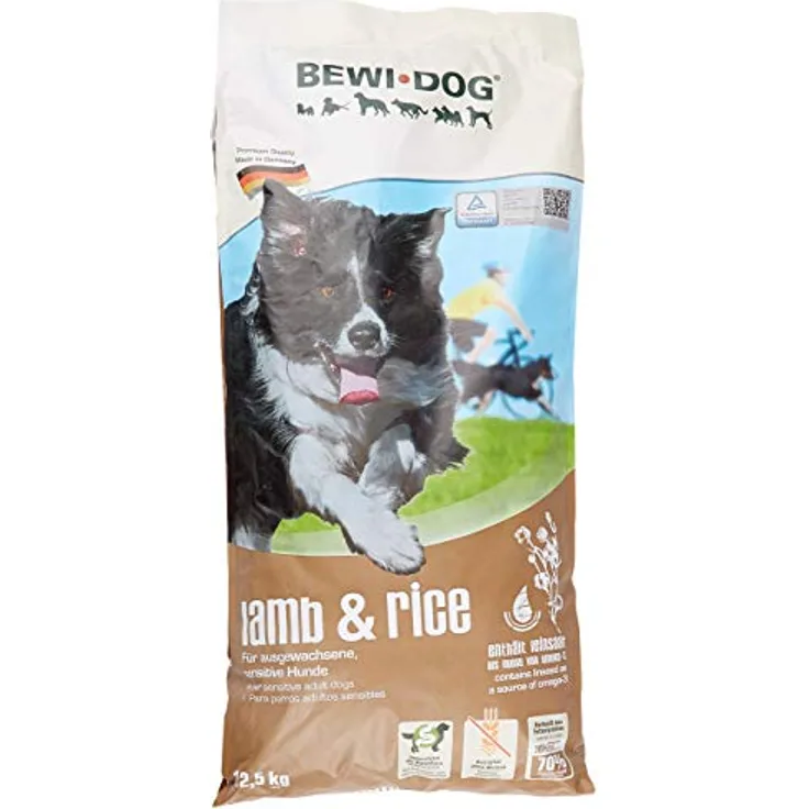 BEWI DOG Lamb & Rice [12,5 kg] Trockenfutter für empfindliche Hunde, 80% tierisches Eiweiß, ohne Weizen und Soja, für alle Rassen