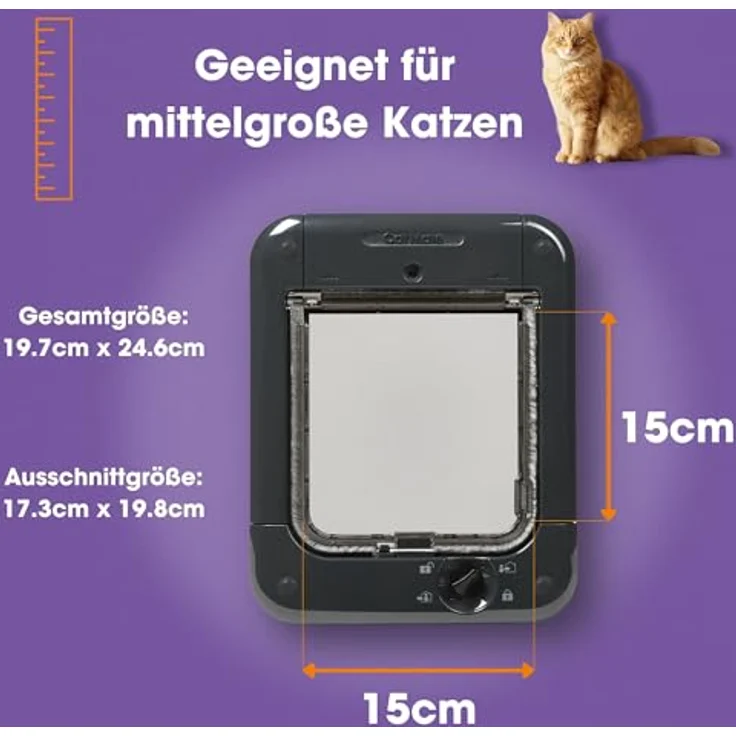 Cat Mate Mikrochip-Aktivierte Katzenklappe 360, Grau, für bis zu 30 Katzen, wetterbeständig und einfach zu installieren – Bild 3