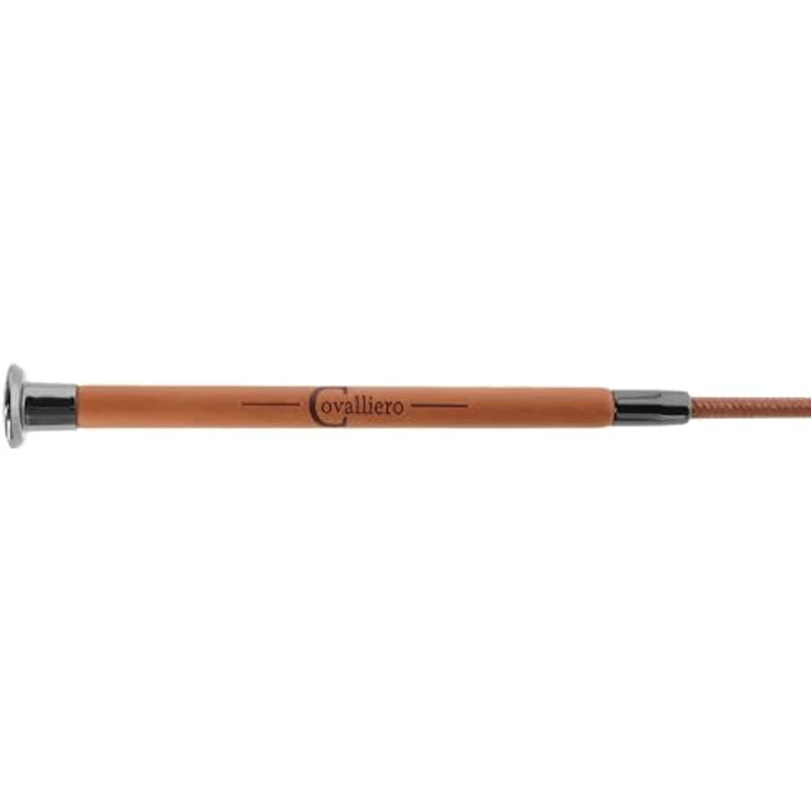 Covalliero Gerte Dressur, 110 cm, Kunstledergriff mit Logo-Applikation, Cognac – Bild 2