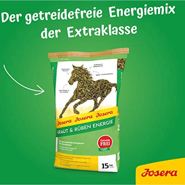 Josera Kraut & Rüben Energie, Pferdefutter (15 kg) | Premium Energiemix, getreidefrei, stärkere reduziert, Muskelaufbau mit Pflanzenproteinen, klimaneutral – Bild 5