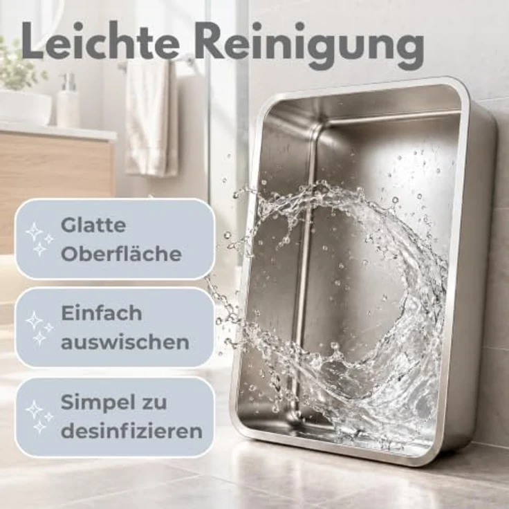 GarPet Katzentoilette 2er Set, XXL Edelstahl Katzenklo mit hohem Rand, silber, 60 x 40 x 26.5 cm – Bild 7