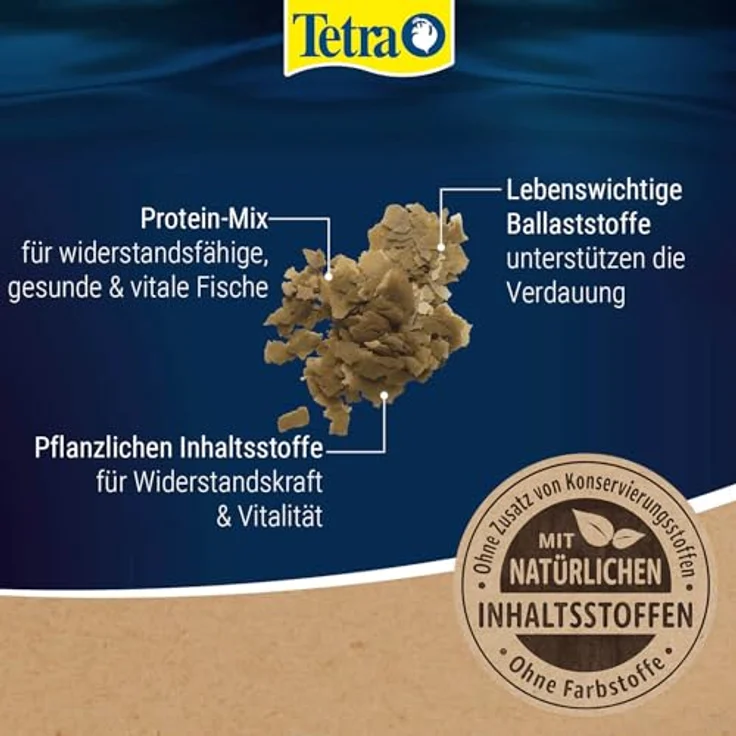 Tetra TetraPhyll Flakes, Flockenfutter mit lebenswichtigen Ballaststoffen für pflanzenfressende Zierfische, 250 ml Dose – Bild 3