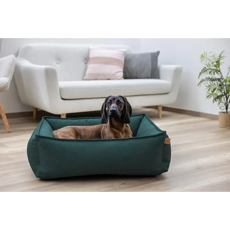 Kerbl Pet Kuschelbett Oliver, Hundebett aus robustem Polstermöbelstoff, grün, L 70 x B 60 cm, waschbarer Bezug, rutschhemmende Unterseite – Bild 6