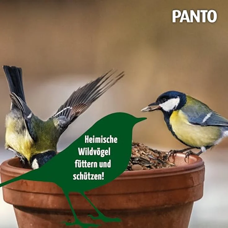PANTO Vier-Jahreszeiten-Futter, 25 kg Vogelfutter mit Sonnenblumenkernen, Erdnüssen und Getreideflocken für ganzjährige Fütterung – Bild 4