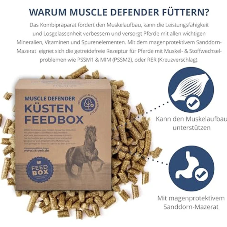 STRÖH MuscleDefender (5 kg) • Mineralfutter für Pferde mit Aminosäuren & Vitaminen für Muskelaufbau & Regeneration, getreidefrei, ohne Zucker – Bild 3