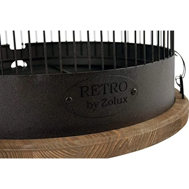 Zolux Retro Marthe, Vogelkäfig + Voliere im industriellen Design, 48 x 48 x 74 cm, mit Holzplatte und Sitzstangen – Bild 2