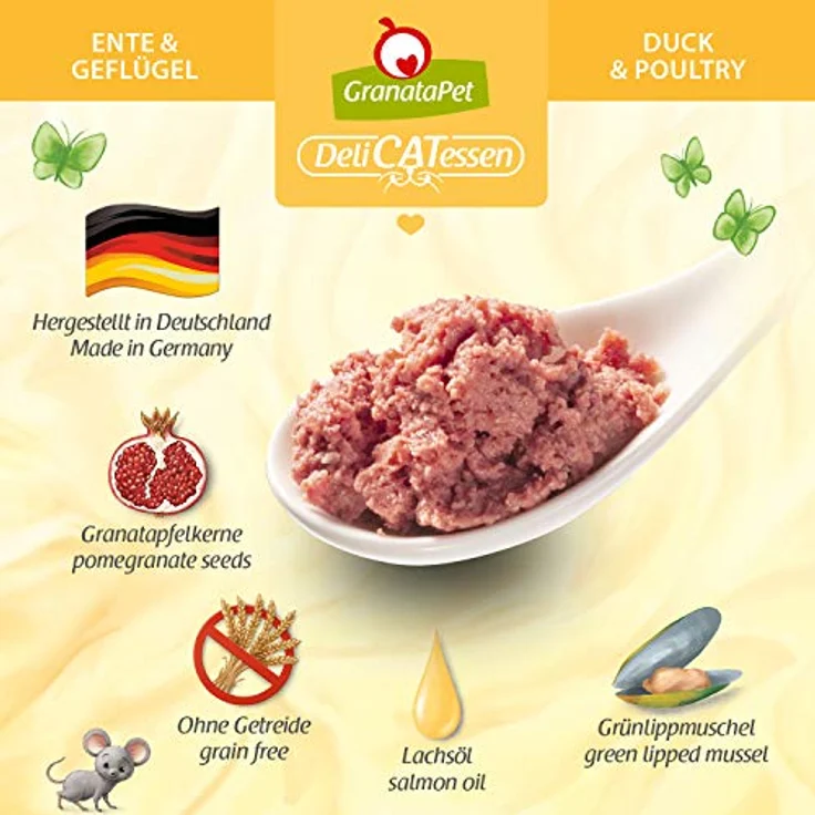 GranataPet Delicatessen Dose Huhn PUR, Katzen-Nassfutter mit hohem Fleischanteil und wertvollen Ölen, 6x400g – Bild 3