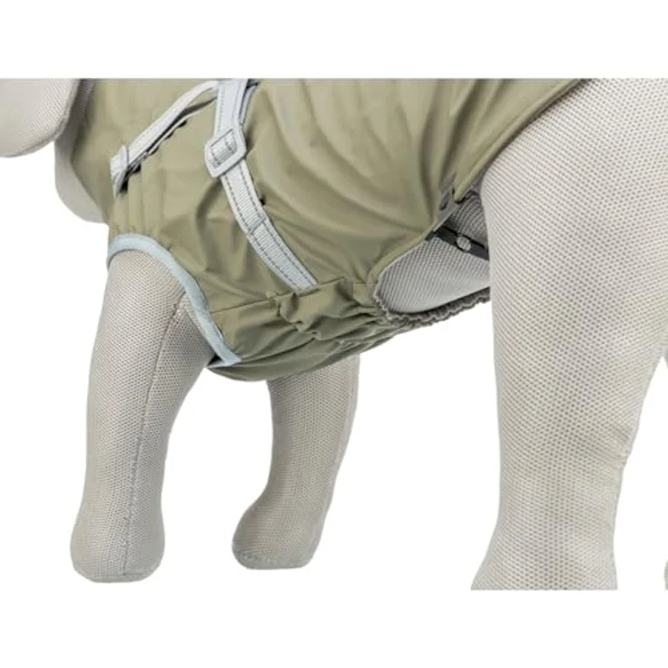 TRIXIE Geschirr-Mantel Pontis Rain, Hundebekleidung aus Polyurethan und Polyester mit reflektierenden Elementen, anpassbare Passform und durchgängiger Reißverschluss – Bild 5