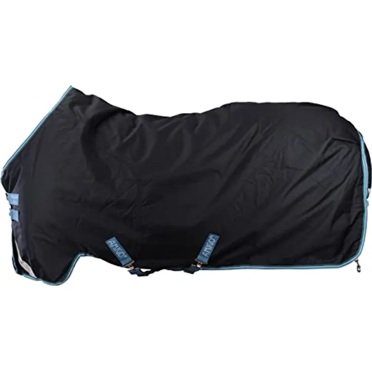 Horseware Amigo Bravo 12 Original lite 100 g, Wasserdichte Pferdedecke, Navy/Turquoise, 145 cm