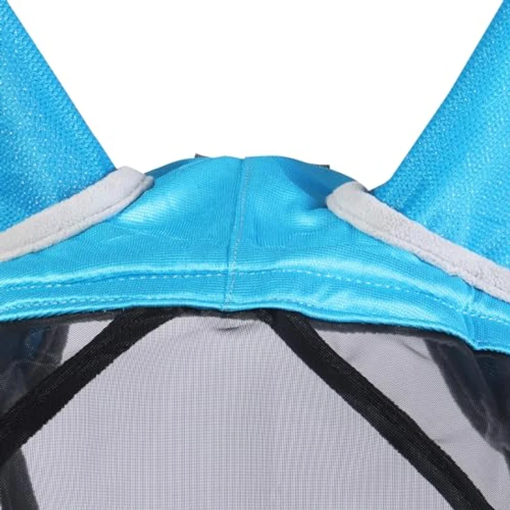 Harrison Howard CareMaster Pro Luminous Pferde Fliegenmaske, UV-Schutz, Fleece-Polsterung mit Ohrenschutz, Dresden Blau, Vollblut (M) – Bild 5