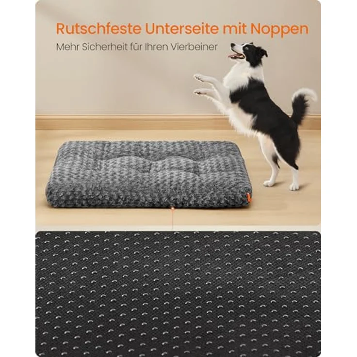 Feandrea Hundebett, 110 x 74 cm, weiche Polsterung mit Rosendesign, waschbar, rutschfest – Bild 5