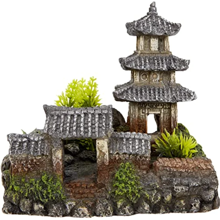 Nobby Aqua Ornaments ASIATISCHER TEMPEL, detailgetreue Polyresin Dekoration für Süss- und Meerwasseraquarien mit Pflanzen – Bild 2