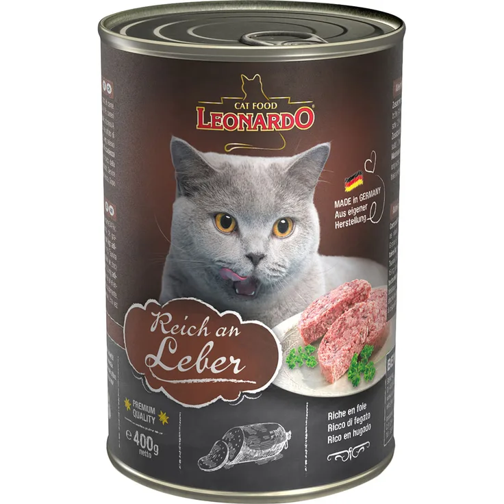 Leonardo All Meat Katzenfutter 6 x 400 g, reich an Leber, ohne Getreide und Gluten, mit Taurin für optimale Nährstoffaufnahme