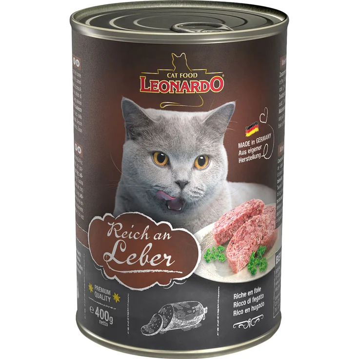 Leonardo All Meat Katzenfutter 6 x 400 g, reich an Leber, ohne Getreide und Gluten, mit Taurin für optimale Nährstoffaufnahme