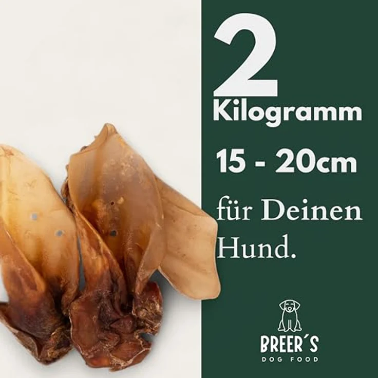 Hunde Helden BREERs Getrocknete Rinderohren mit Muschel, 2 Kg, Luftgetrocknete Hundesnacks für große und mittlere Hunde, FSC-zertifiziert – Bild 2