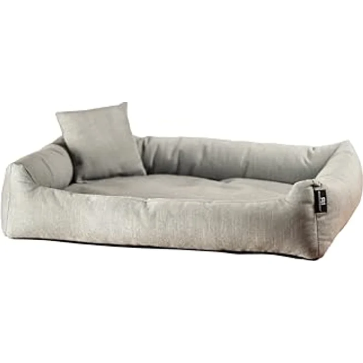 Rohrschneider Kuschelsofa für Hunde, Recycelter Polsterstoff, grau, Größe M: 70x49x15cm, abnehmbarer Bezug, mit Innenkissen und Dekokissen, Antirutsch-Unterseite – Bild 1