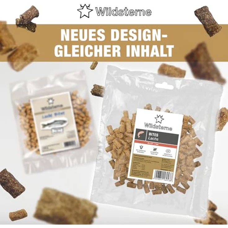 Wildsterne Hundeleckerli Bites Lachs 125 g | 88% Lachs, Monoprotein, getreidefrei, hypoallergen, ohne Zusatzstoffe, für Allergiker, ideale Trainingsbelohnung – Bild 3
