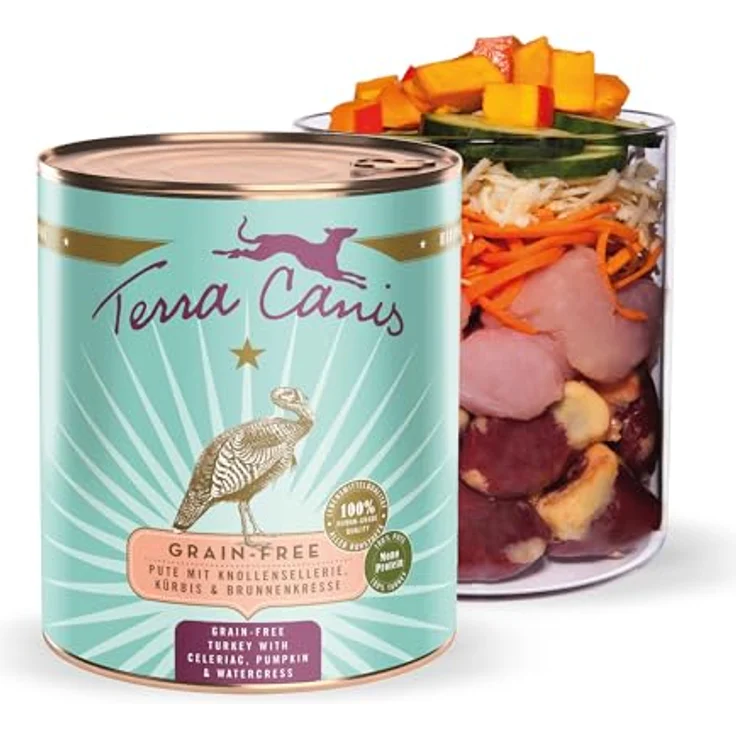 Terra Canis Pute, Sellerie, Kürbis & Brunnenkresse - Getreidefreies Nassfutter, 800g I Premium Hundefutter in 100% Lebensmittelqualität, allergenarm & glutenfrei – Bild 1