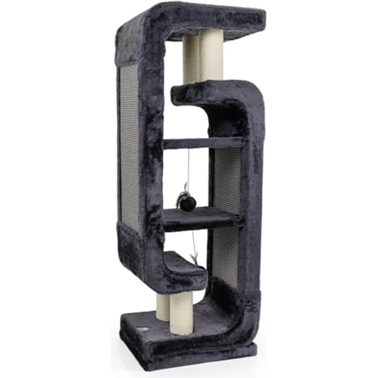 CanadianCat Company Design Kratzbaum Steve, anthrazit, 130 cm hoch, stabile Sisal-Säule, modern und funktional – Bild 4