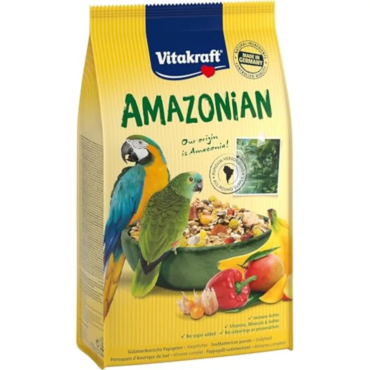 Vitakraft Amazonian Papageienfutter, 750 g für Amazonas-Papageien, vollständige Nahrung